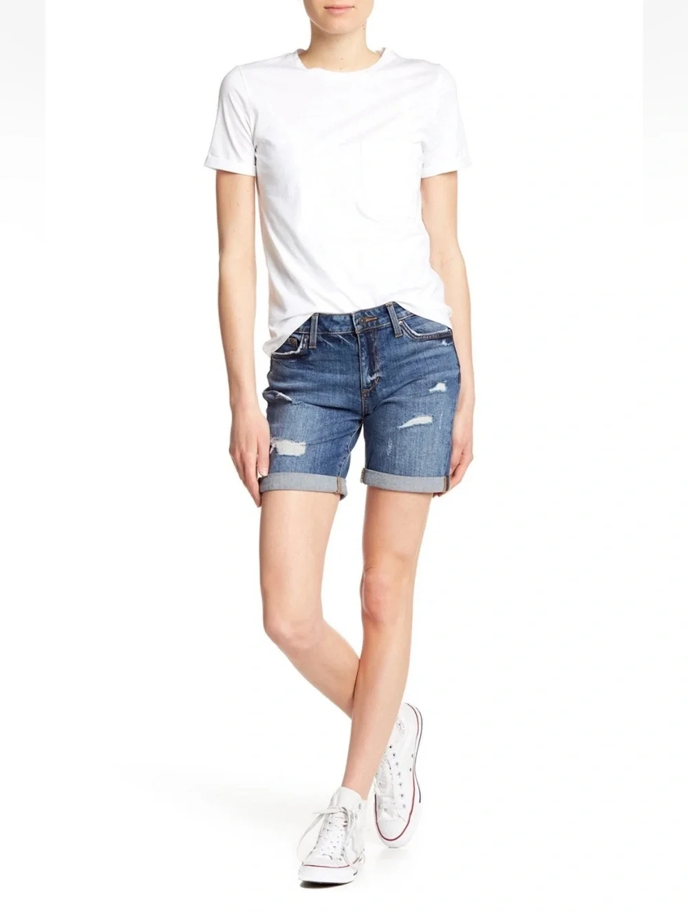 Joes Jeans distressed Bermuda Denim Jean Shorts in Giata Blue size 29